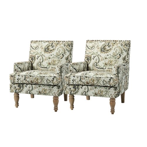 Floral Broughton Upholstered Armchair (Set Of 2) 